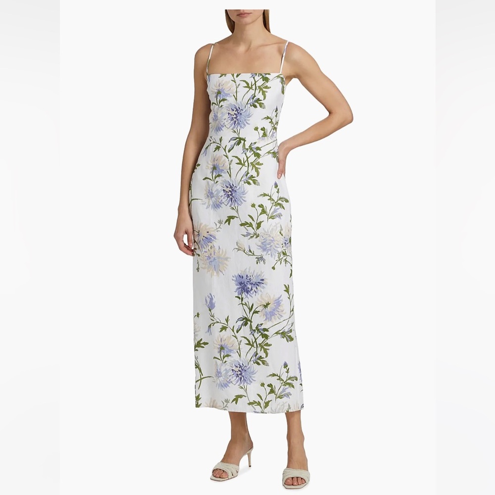 Reformation Frankie Floral Linen Maxi Dress